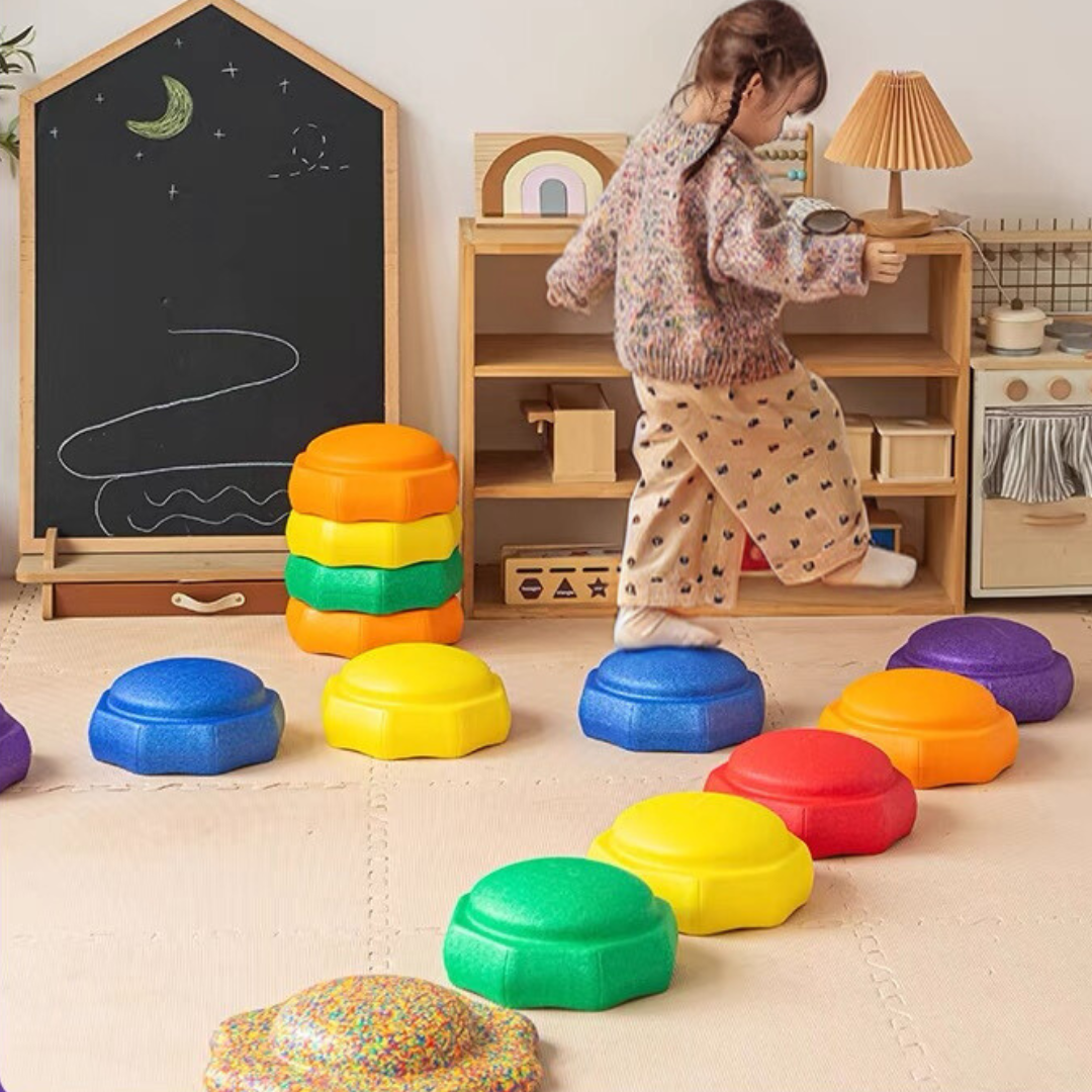 Rainbow Or Pastel Kids Jumbo Stepping Stones EPP Stacking Blocks Toy Balancing Obstacle Beams/Boards