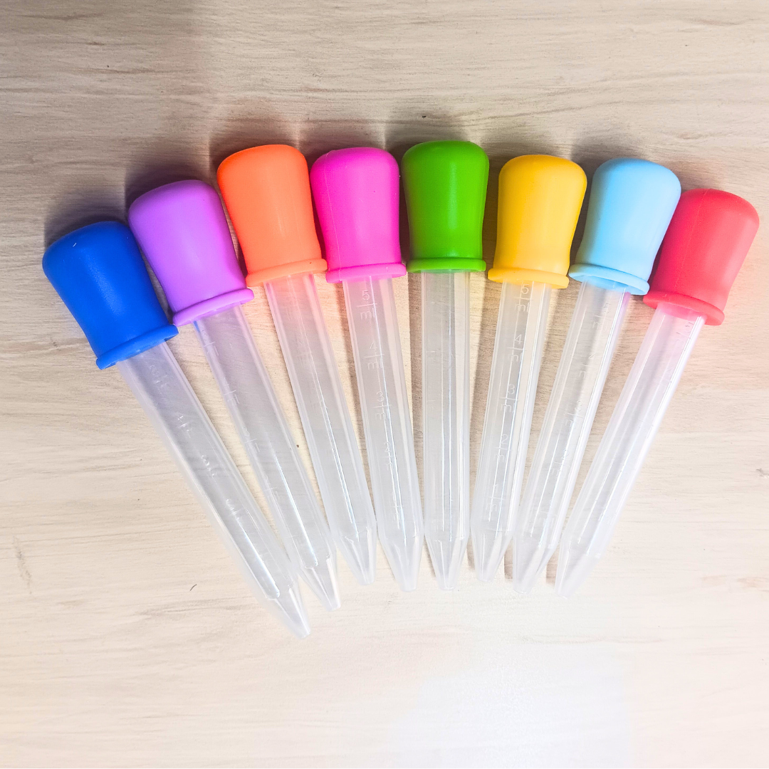 Children Fluro Rainbow Liquid Droppers Test Tubes Droppers syringes Beakers and Protection Goggles Chemistry Bundle Set