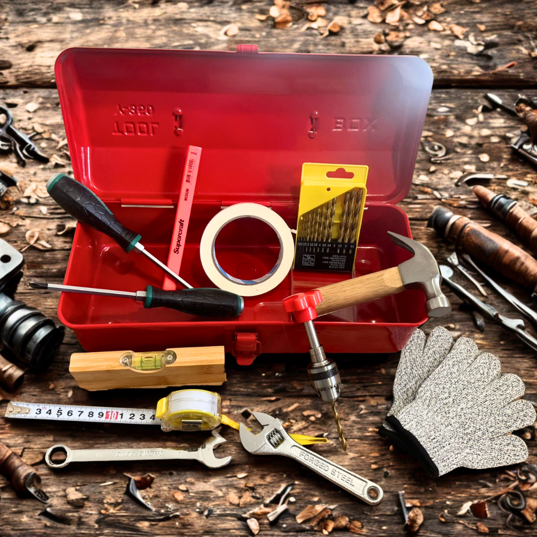 Kids Work at Real Tools Children Carpenter Wood Handy Man Toolbox Bundle Set