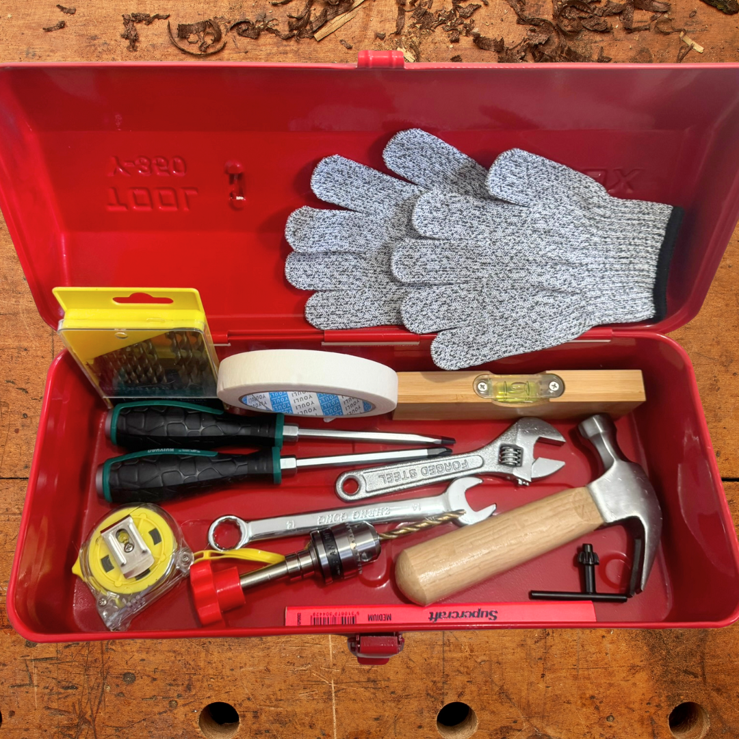 Kids Work at Real Tools Children Carpenter Wood Handy Man Toolbox Bundle Set