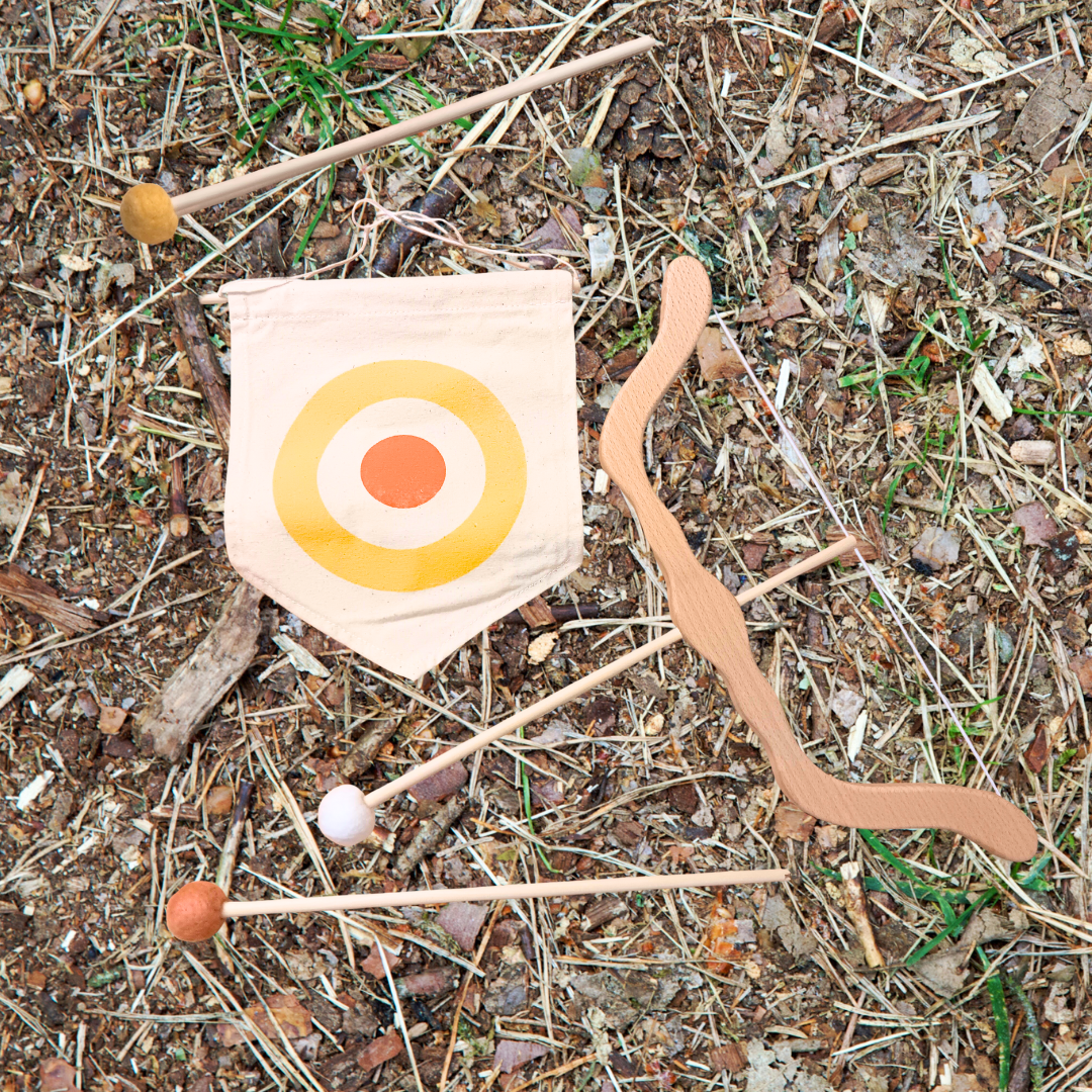 Premium Wooden Arc Bow and Arrow Set Safe tips Kids Toy