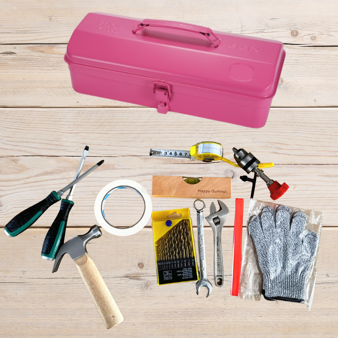 Kids Work at Real Tools Children Carpenter Wood Handy Man Toolbox Bundle Set - HAPPY GUMNUT