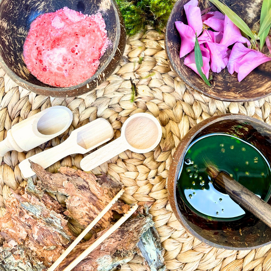 3 Coconut Bowls Sensory Play Tool kit