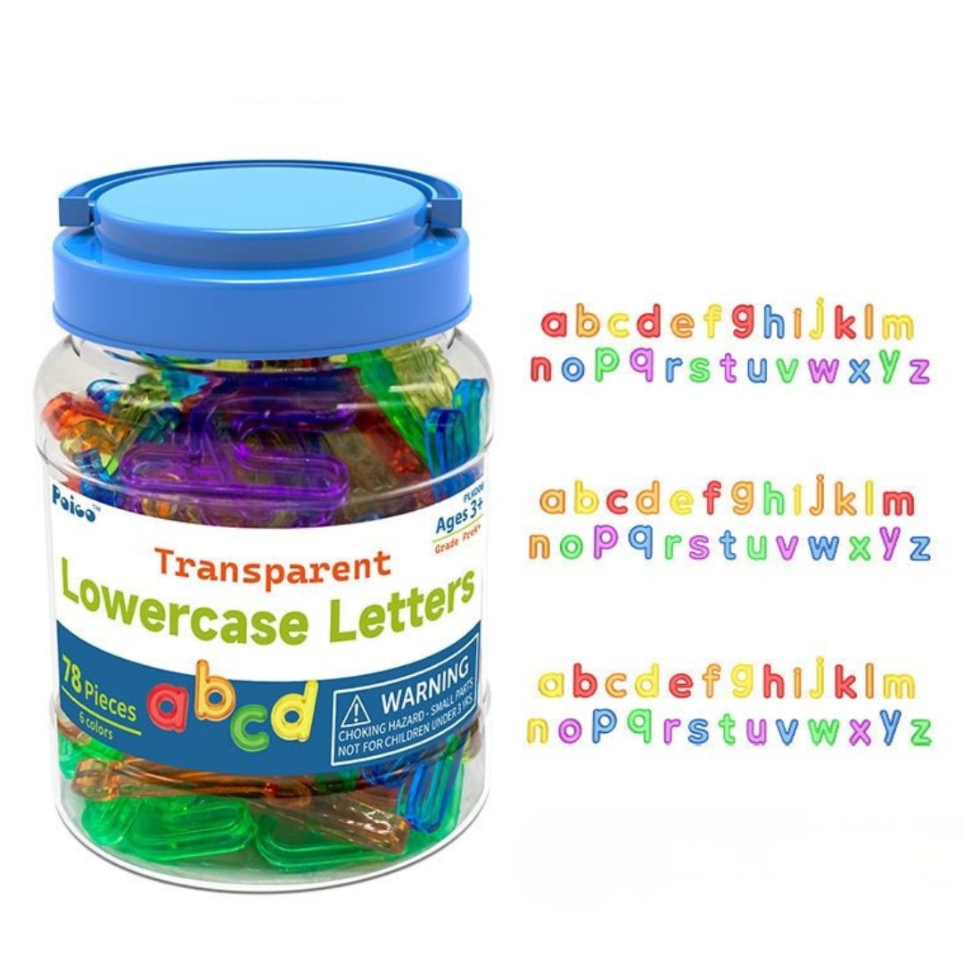78 Pcs Acrylic Translucent Lower Case Letters Alphabets set