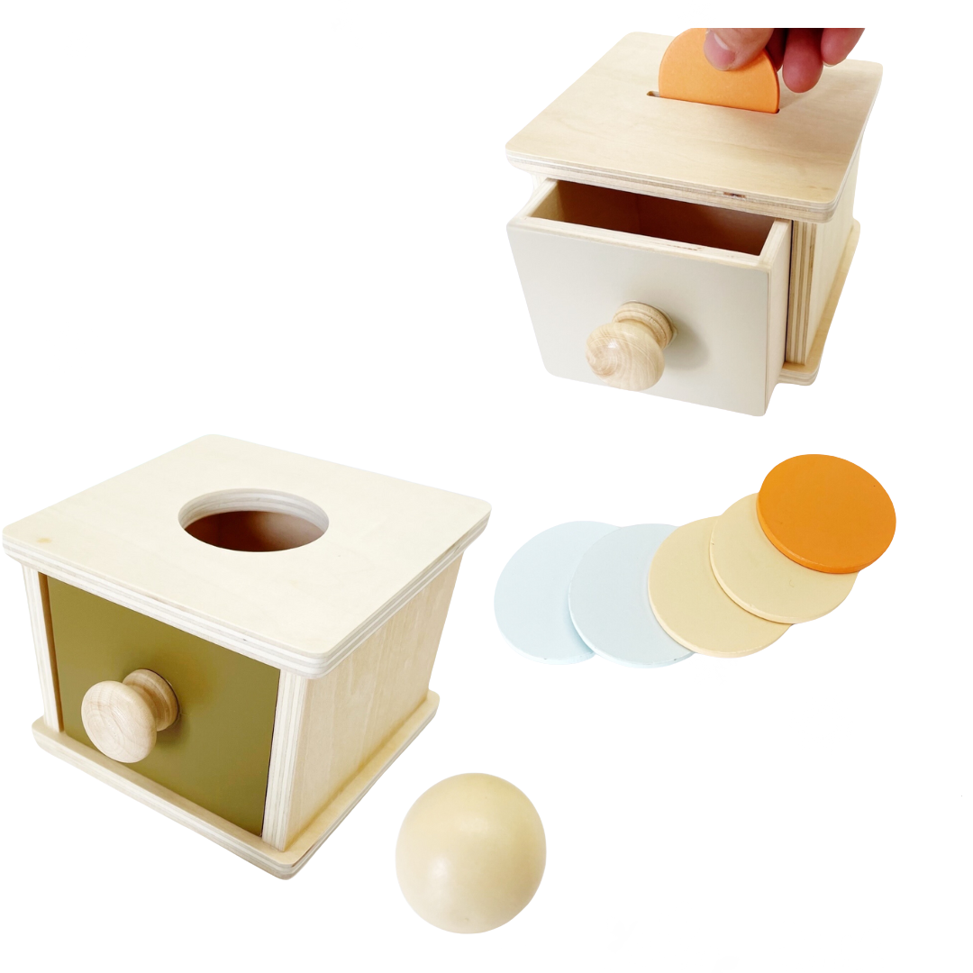 Montessori Pastel Coin and Ball Drawer Box Bundle - HAPPY GUMNUT