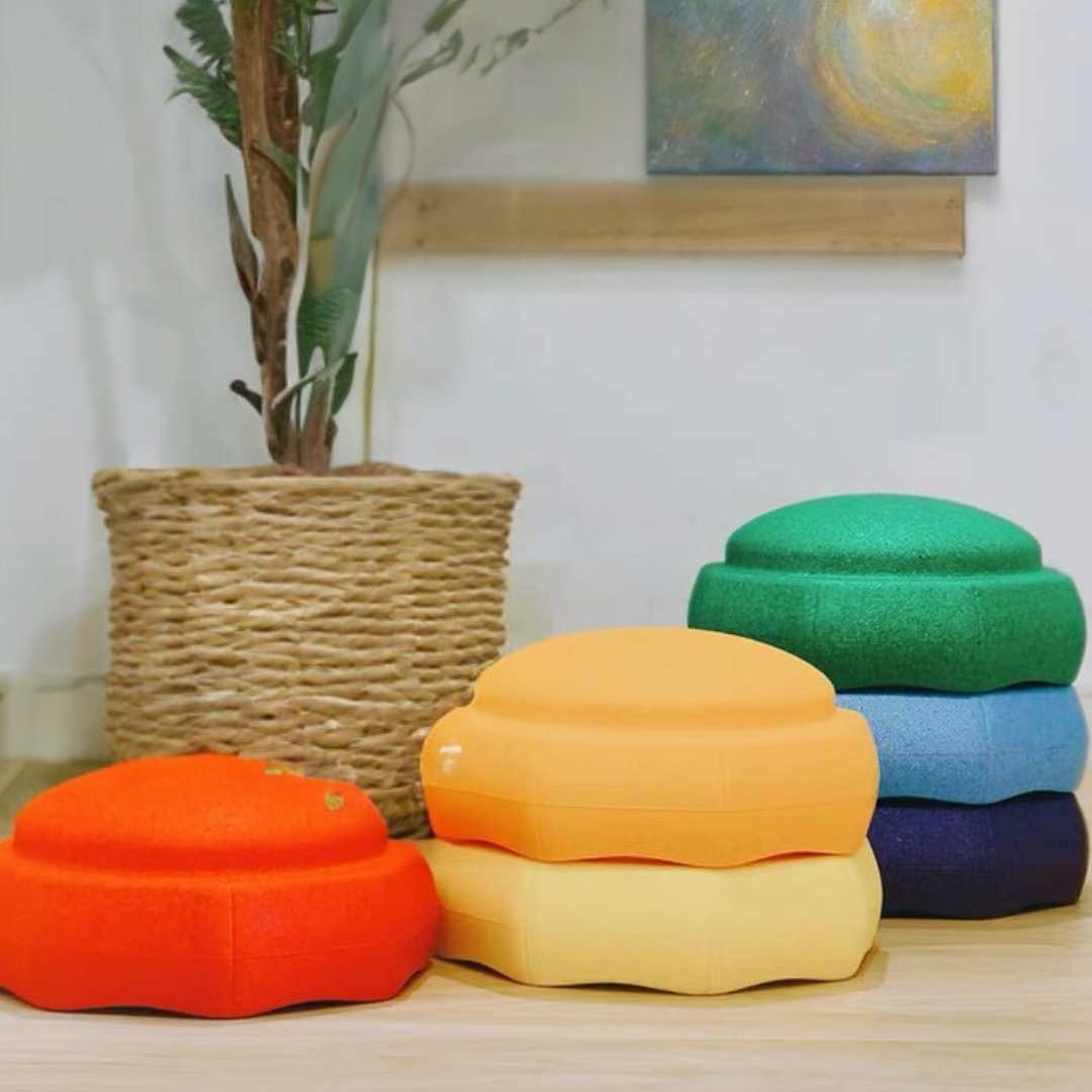 6 PC Rainbow Kids Jumbo Stepping Stones Stacking Blocks Toy Balancing Obstacle Beams