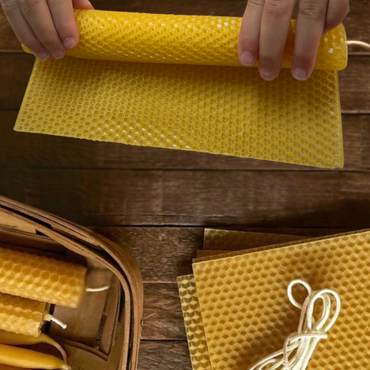 Beeswax Candle Rolling DIY Making Kit 6 Large 41cm Sheets