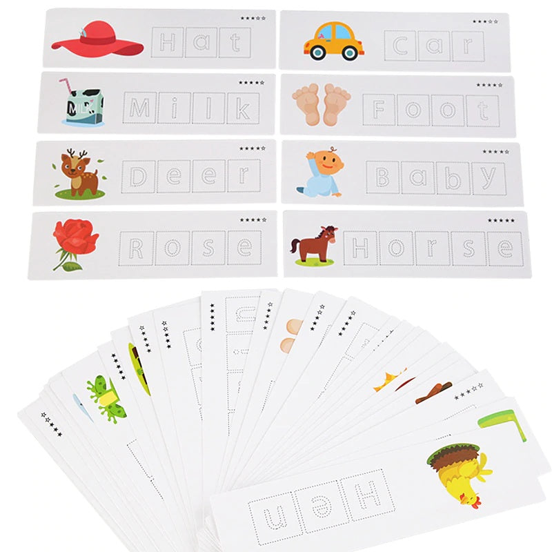 Wooden Alphabet Letters Word Spelling Game Advanced Upper and Lower Case