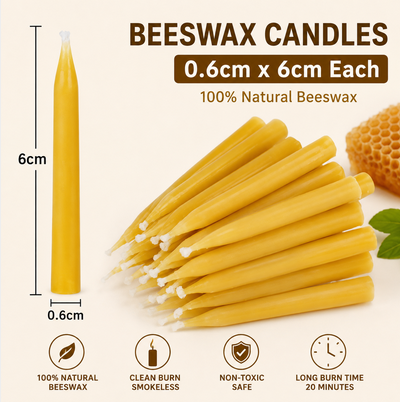 10 Thin or Tubby Natural Beeswax Candle Kids Birthday Celebration Bee Themed Craft Décor - HAPPY GUMNUT