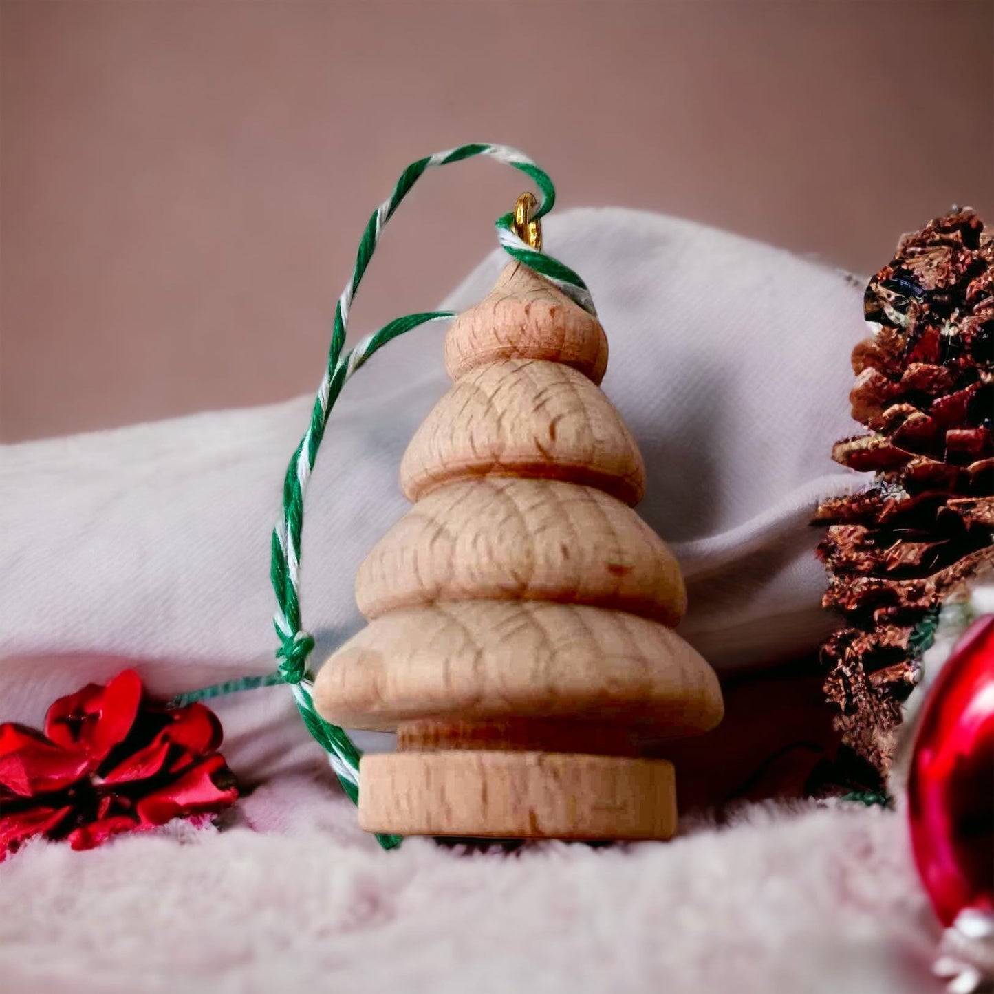 Pack of 5 Loose Parts Christmas Trees Themed Ornaments Set DIY Paintable