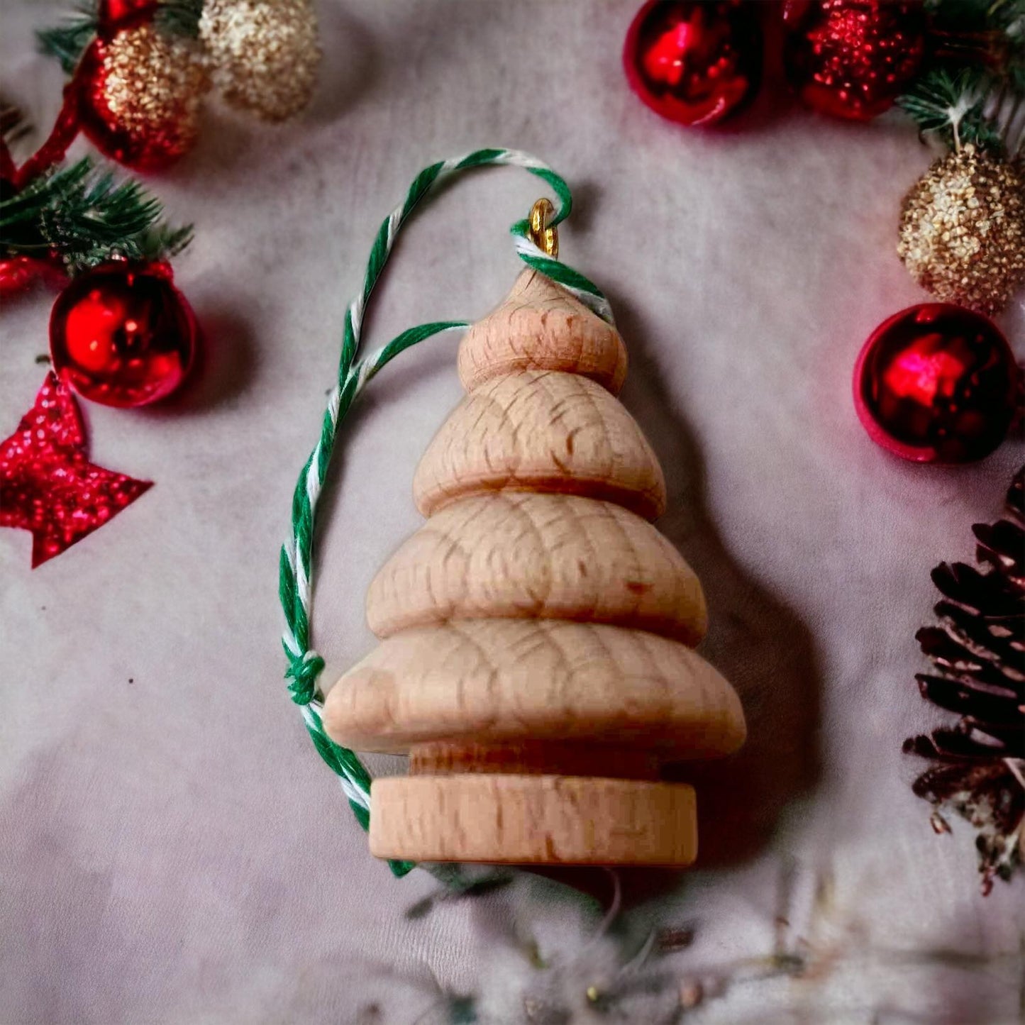 Pack of 5 Loose Parts Christmas Trees Themed Ornaments Set DIY Paintable