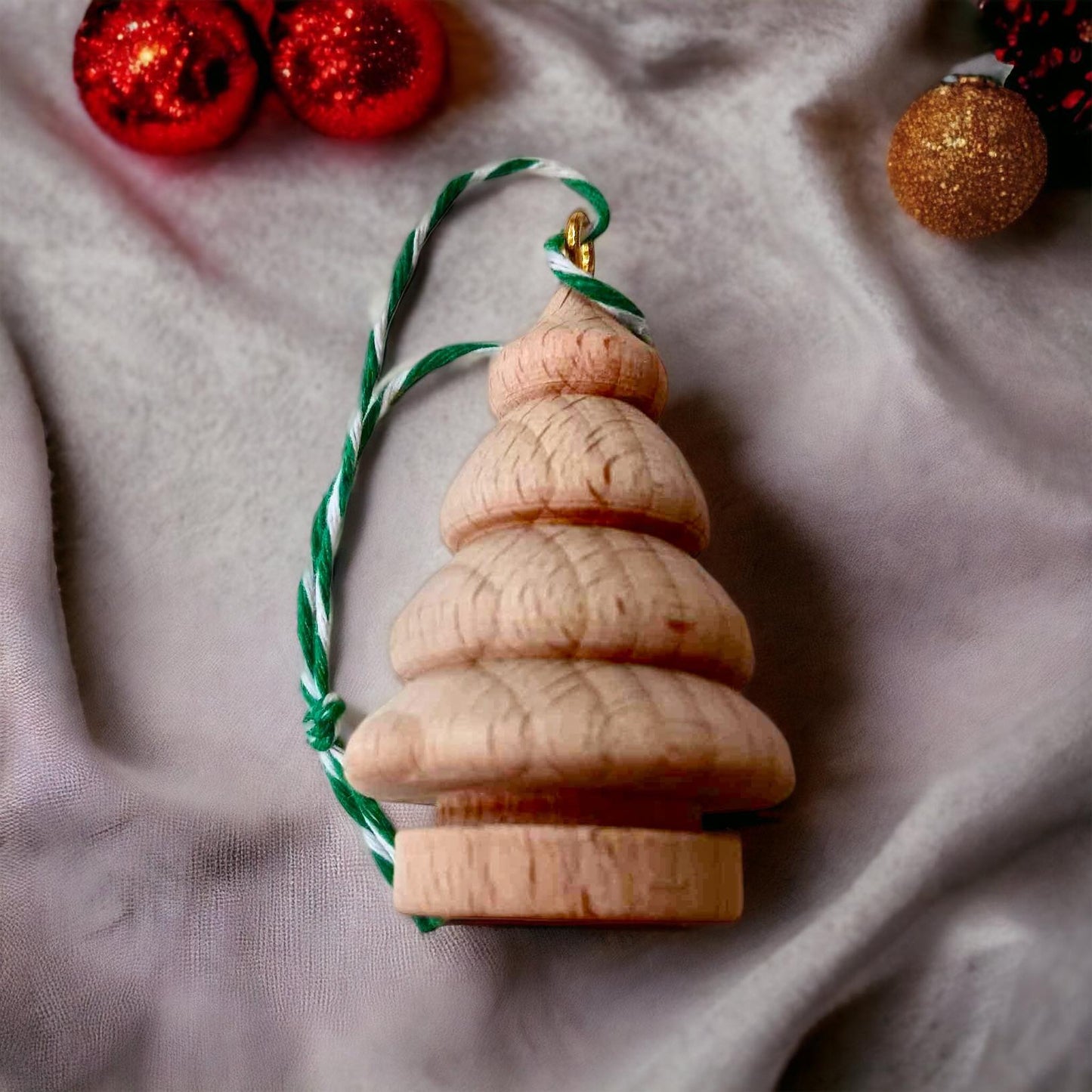 Pack of 5 Loose Parts Christmas Trees Themed Ornaments Set DIY Paintable