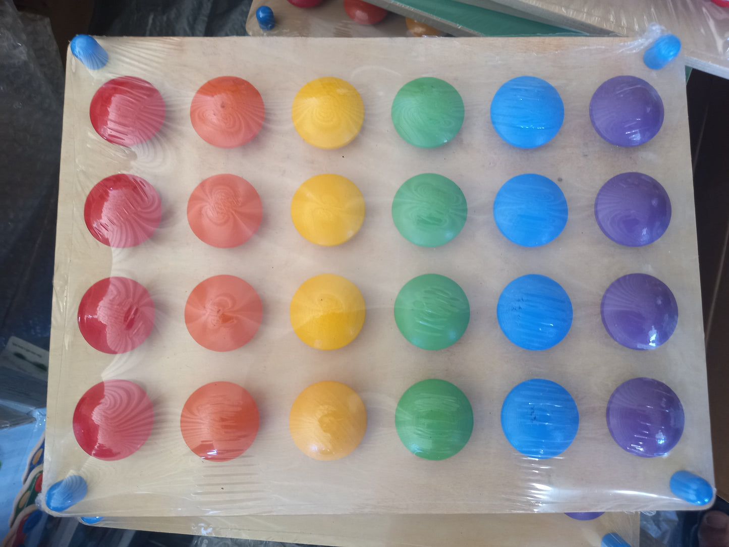 Jumbo Rainbow Mosaic Beads Pegs Clip Board Wooden Activity Board - HAPPY GUMNUT
