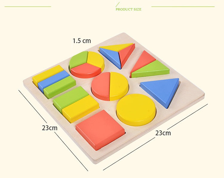 Montessori Large Geometric Fractions Sorting Board - HAPPY GUMNUT