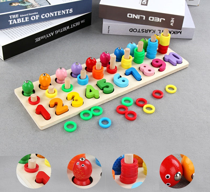 Wooden Fishing & Numbers Counting Sorting Game Kids Toy - HAPPY GUMNUT