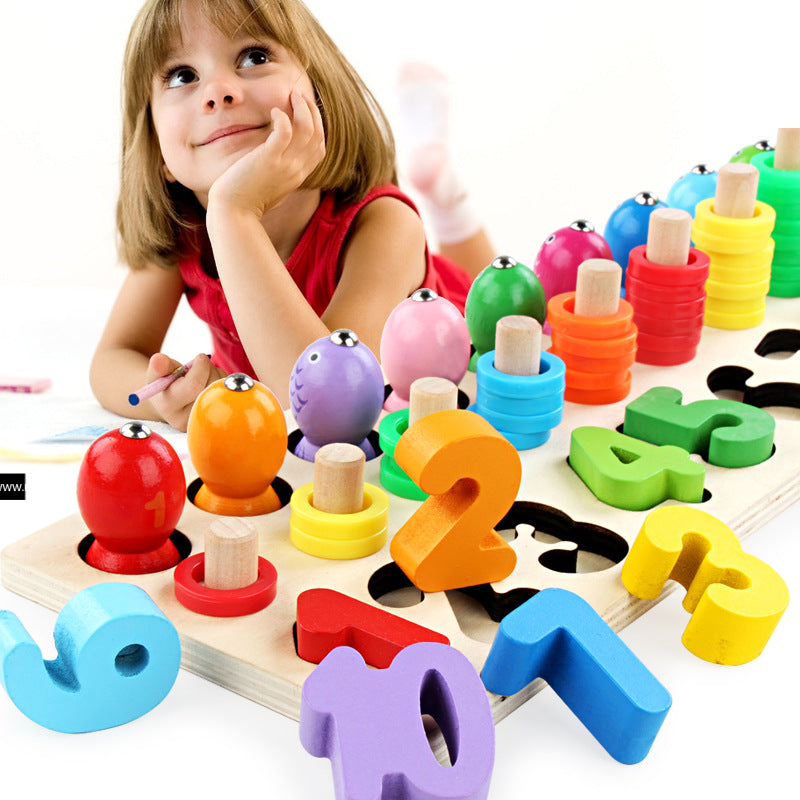 Wooden Fishing & Numbers Counting Sorting Game Kids Toy - HAPPY GUMNUT
