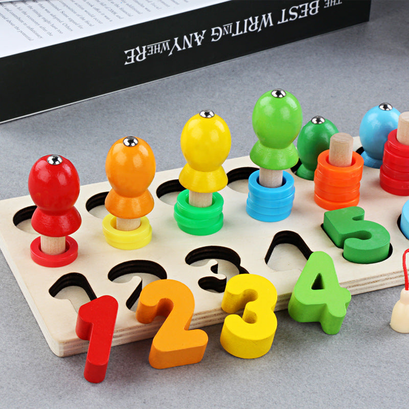 Wooden Fishing & Numbers Counting Sorting Game Kids Toy - HAPPY GUMNUT