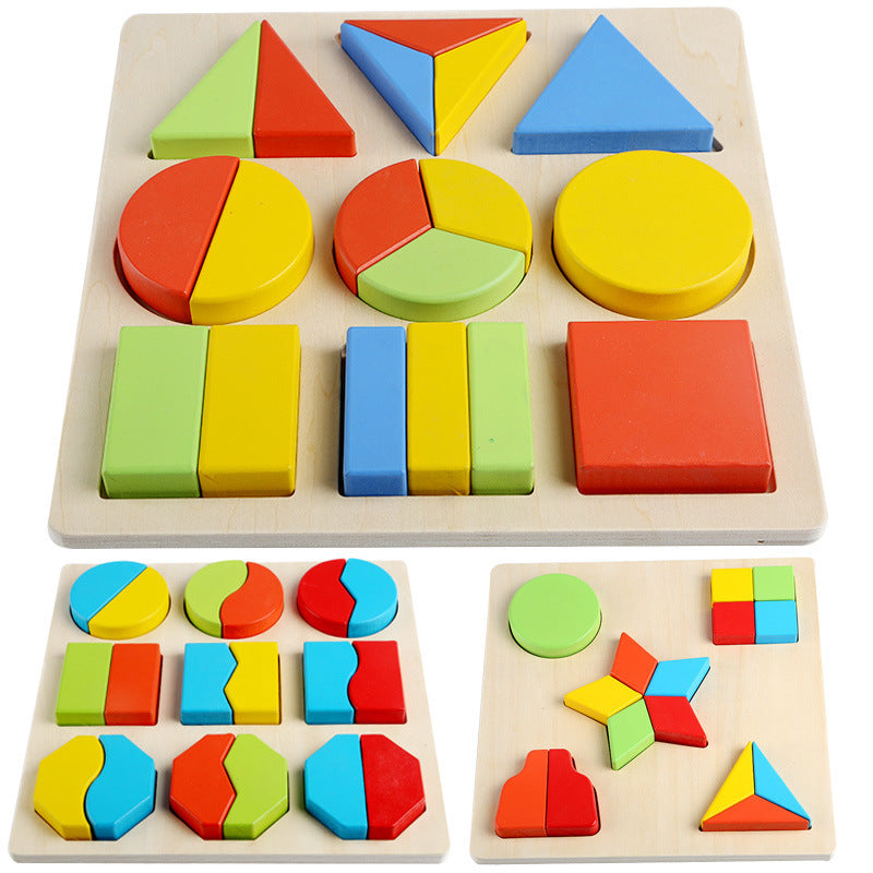 Montessori Large Geometric Fractions Sorting Board - HAPPY GUMNUT