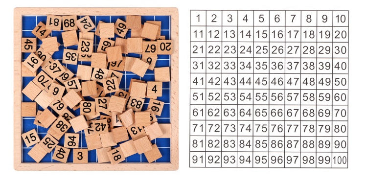 Wooden Number Tray 1 to 100 Counting Board - HAPPY GUMNUT