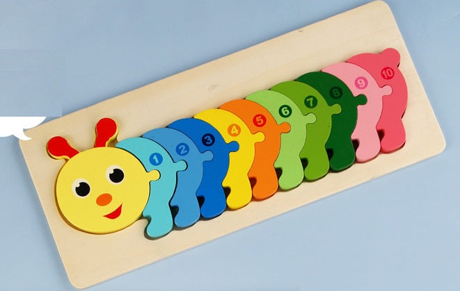 Wooden Numbered Caterpillar Puzzle Number Learning 1-10 - HAPPY GUMNUT
