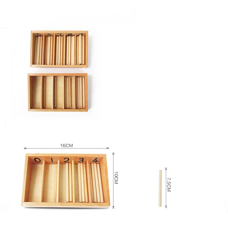 Standard Montessori Spindle Box and Tray Math Counting Sticks - HAPPY GUMNUT