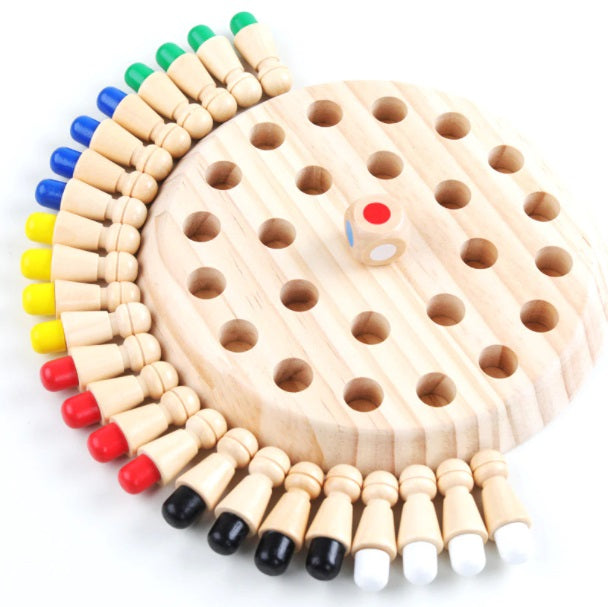 Wooden Colour Memory Chess Family Fun Game. - HAPPY GUMNUT