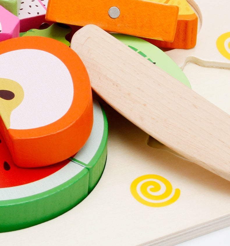 Large Magnetic Fruit Cutting Puzzle With Tray - HAPPY GUMNUT