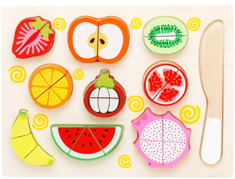 Large Magnetic Fruit Cutting Puzzle With Tray - HAPPY GUMNUT