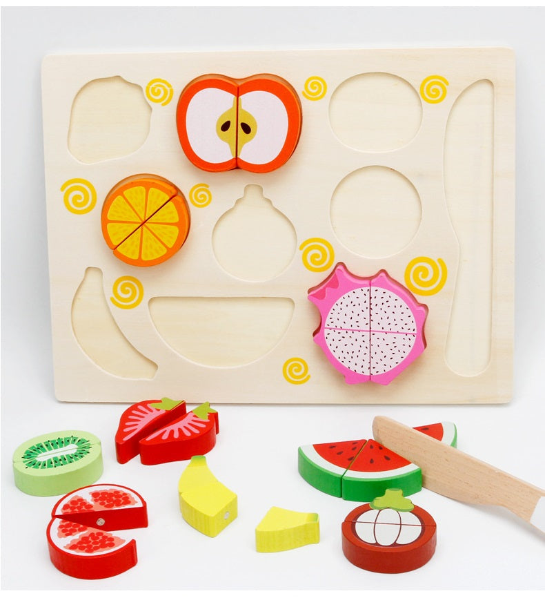 Large Magnetic Fruit Cutting Puzzle With Tray - HAPPY GUMNUT