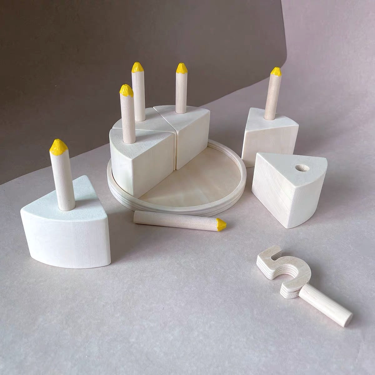 Quality Natural Birthday Cake with Candles Handmade from Limewood - HAPPY GUMNUT