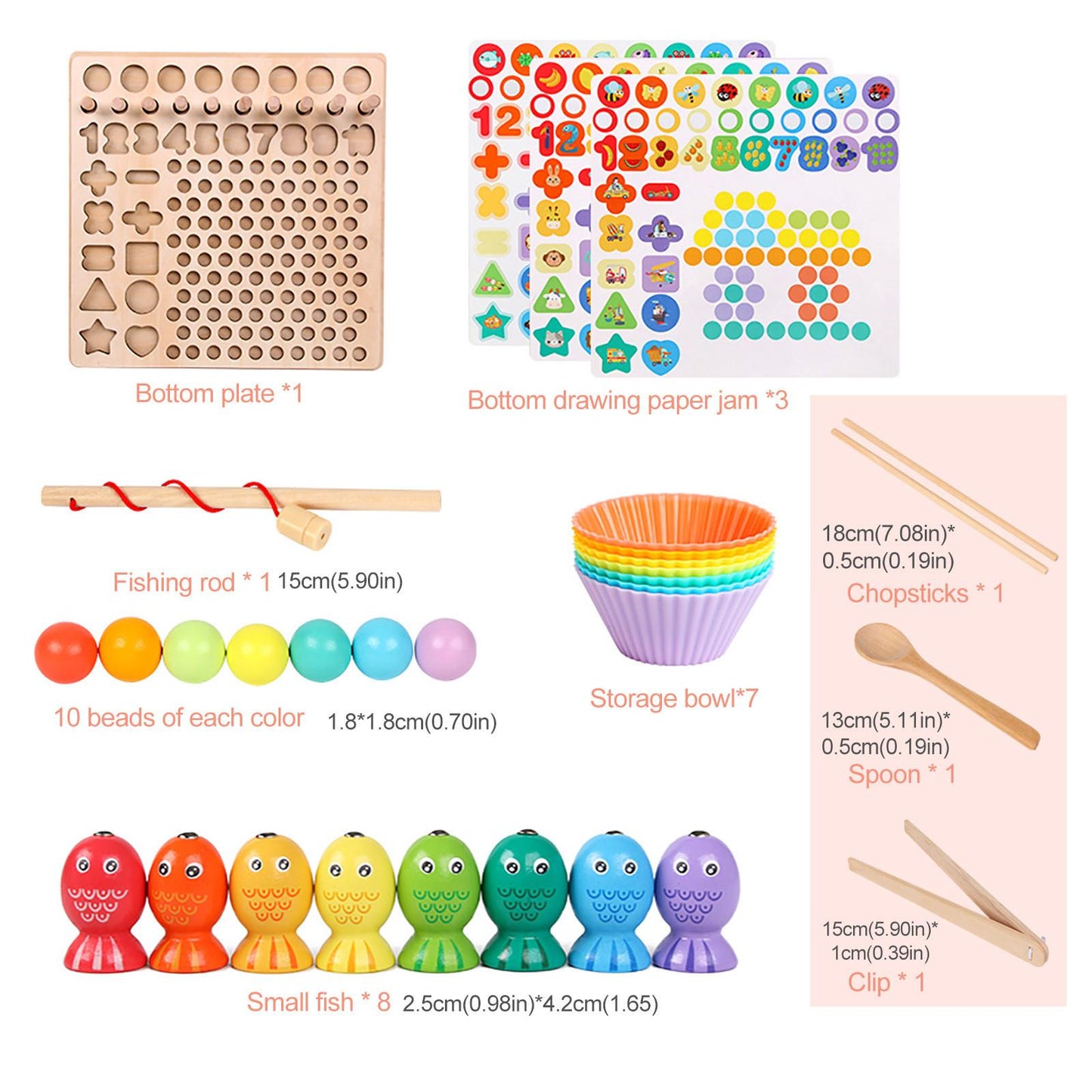 13 in 1 Beads Activity Board Montessori Inspired Kids Educational Wooden toys - HAPPY GUMNUT