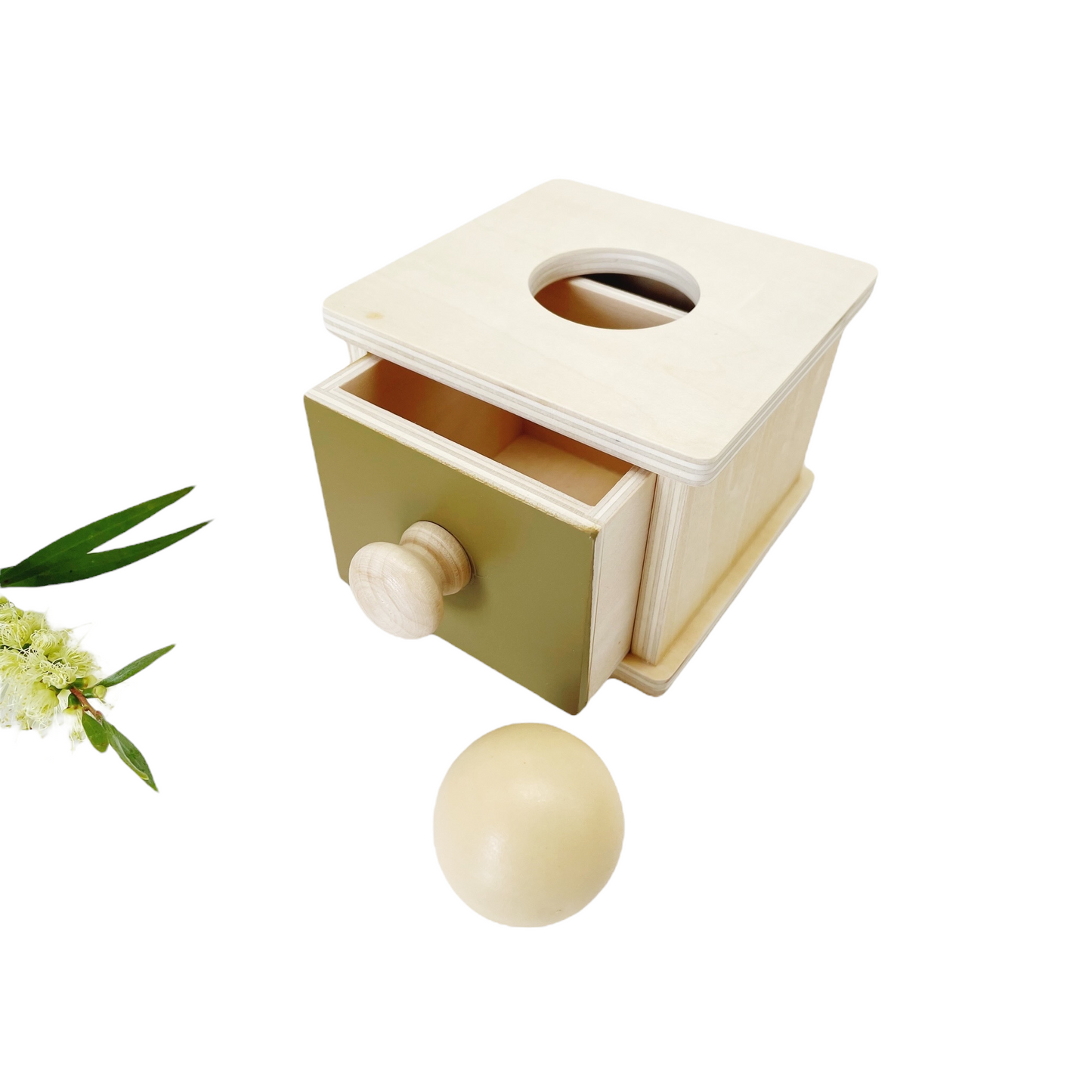 Montessori Pastel Drawer Box and Coins / Drawer and Ball - HAPPY GUMNUT