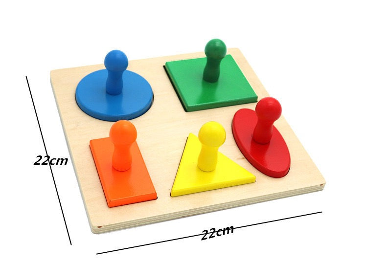 Montessori Easy Grip First Geometric Shape Puzzle Board Knob Geo Puzzle - HAPPY GUMNUT