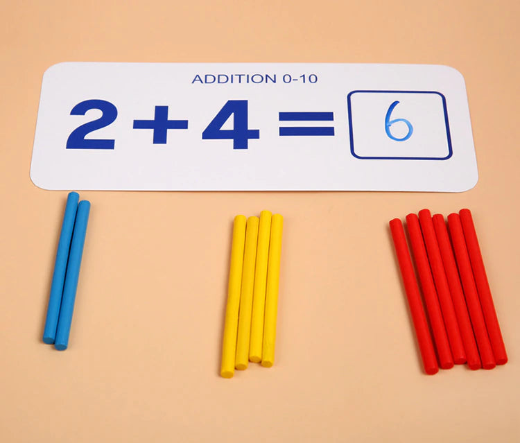 Wooden Counting Sticks Maths and Numbers Activity Set - HAPPY GUMNUT