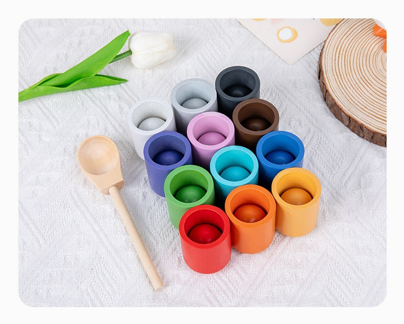 Montessori Scooping Colour Sorter Cups and Balls and bowl - HAPPY GUMNUT