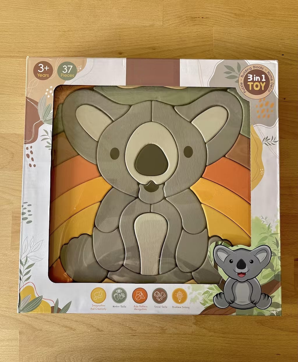 Kirra the Koala Abstract Building Block Puzzle / Home Decor Display - HAPPY GUMNUT