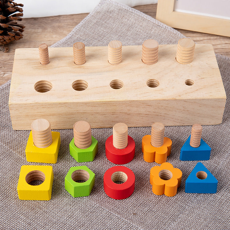 Basic Montessori Wooden Screw Nuts and Bolts Board - HAPPY GUMNUT