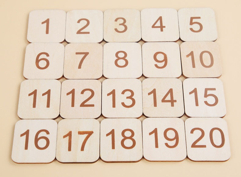 Wooden Educational Counting Maths Board with Beads and Flash Cards - HAPPY GUMNUT