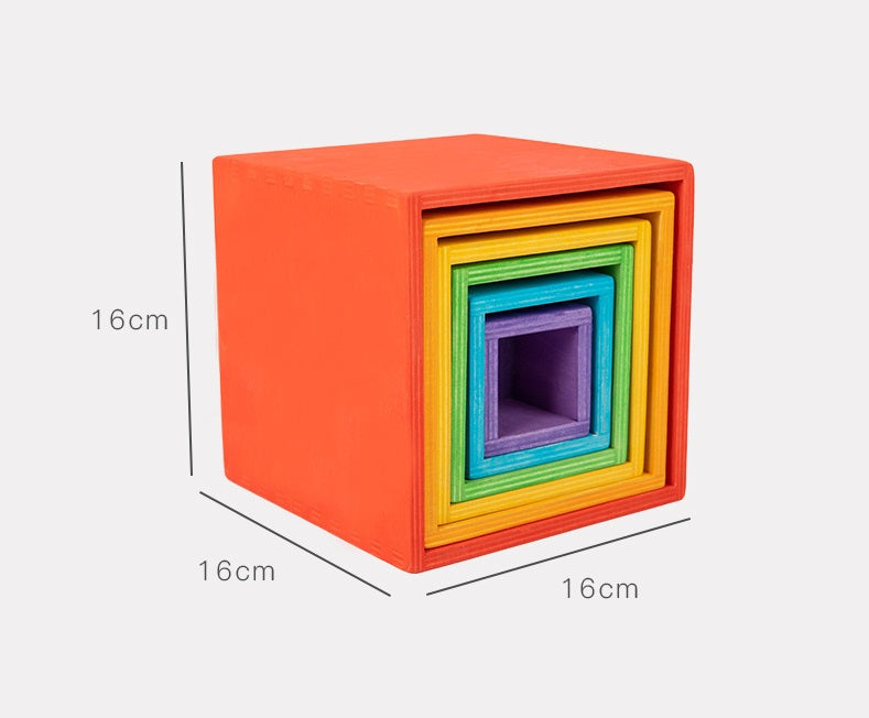 Wooden Rainbow Nesting Boxes - HAPPY GUMNUT