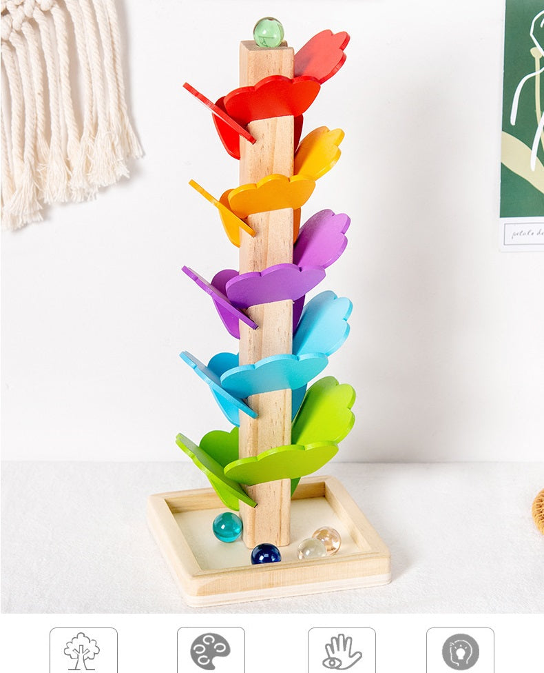 Small Musical Tree Wooden Marble Run Toy - HAPPY GUMNUT