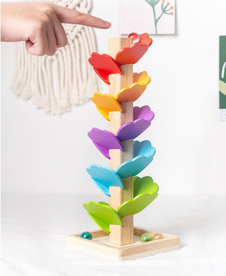 Small Musical Tree Wooden Marble Run Toy - HAPPY GUMNUT