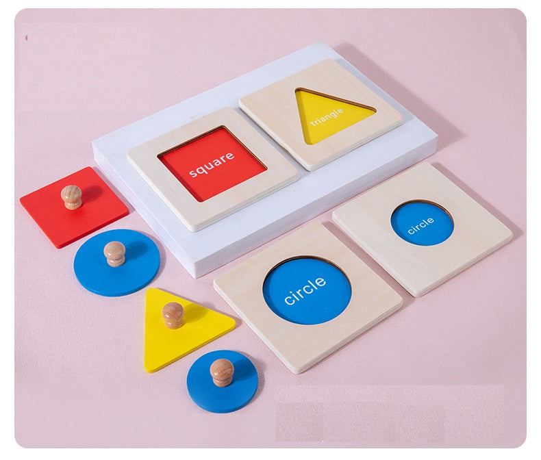 Montessori Seperate Geometric Shape Puzzle Set of 4 - HAPPY GUMNUT