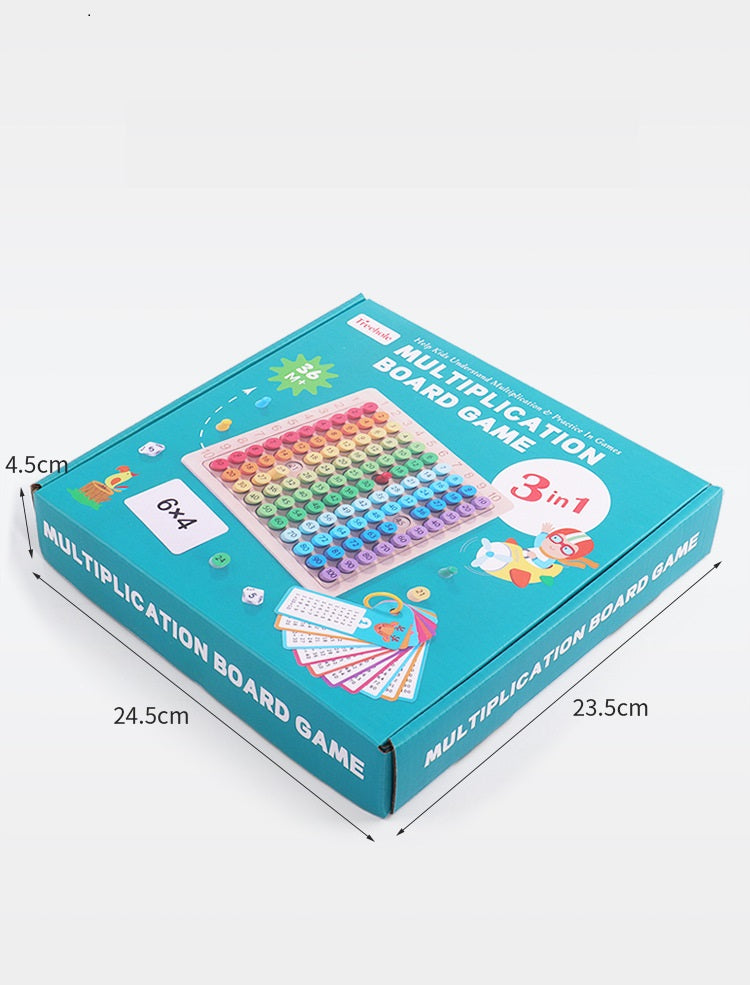 Wooden Multiplication Learning Board with Flash Cards - HAPPY GUMNUT