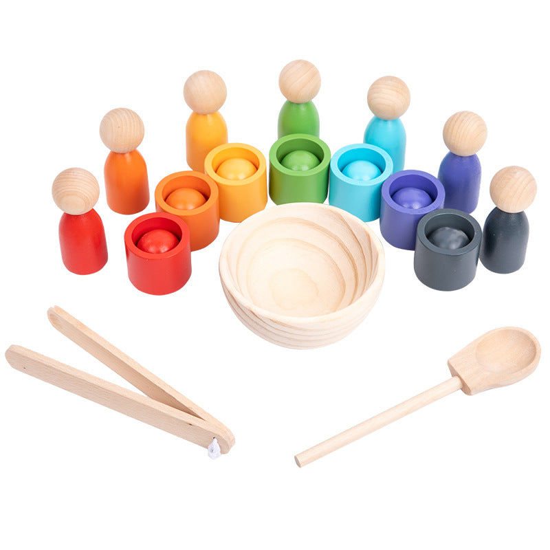 Montessori Scooping Colour Sorter Cups Dolls Balls and bowl - HAPPY GUMNUT