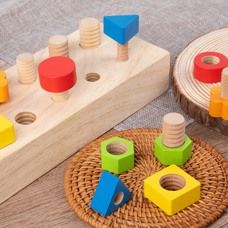 Basic Montessori Wooden Screw Nuts and Bolts Board - HAPPY GUMNUT