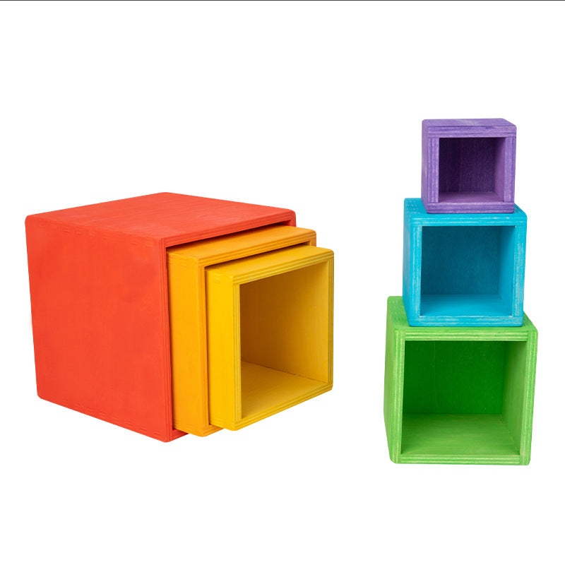 Wooden Rainbow Nesting Boxes - HAPPY GUMNUT