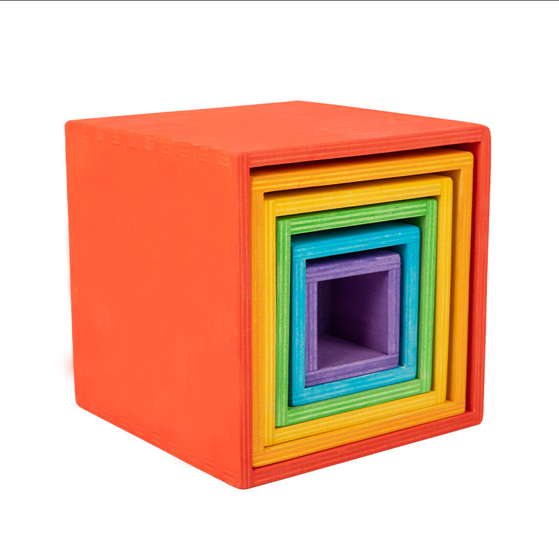 Wooden Rainbow Nesting Boxes - HAPPY GUMNUT