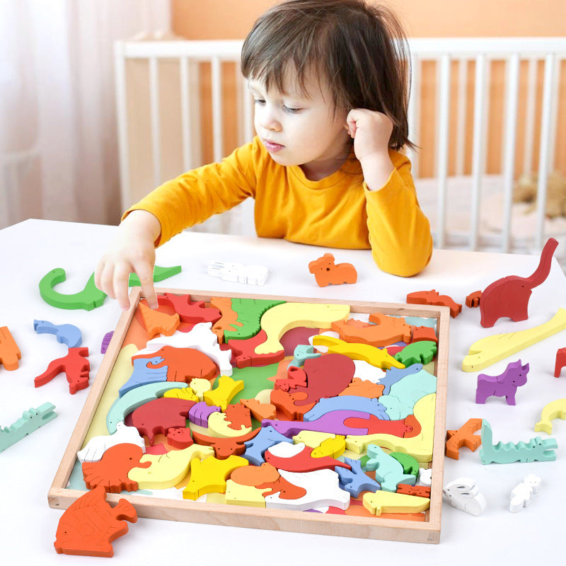 Wooden Animal Blocks Puzzle - HAPPY GUMNUT