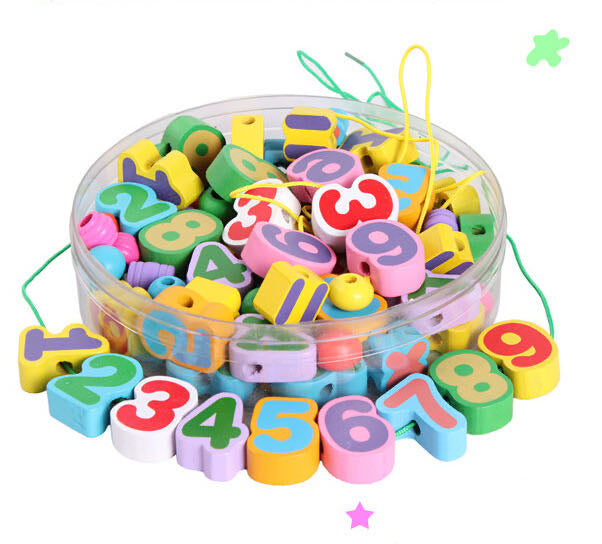 Threading Numbers and Fruits Beads - HAPPY GUMNUT