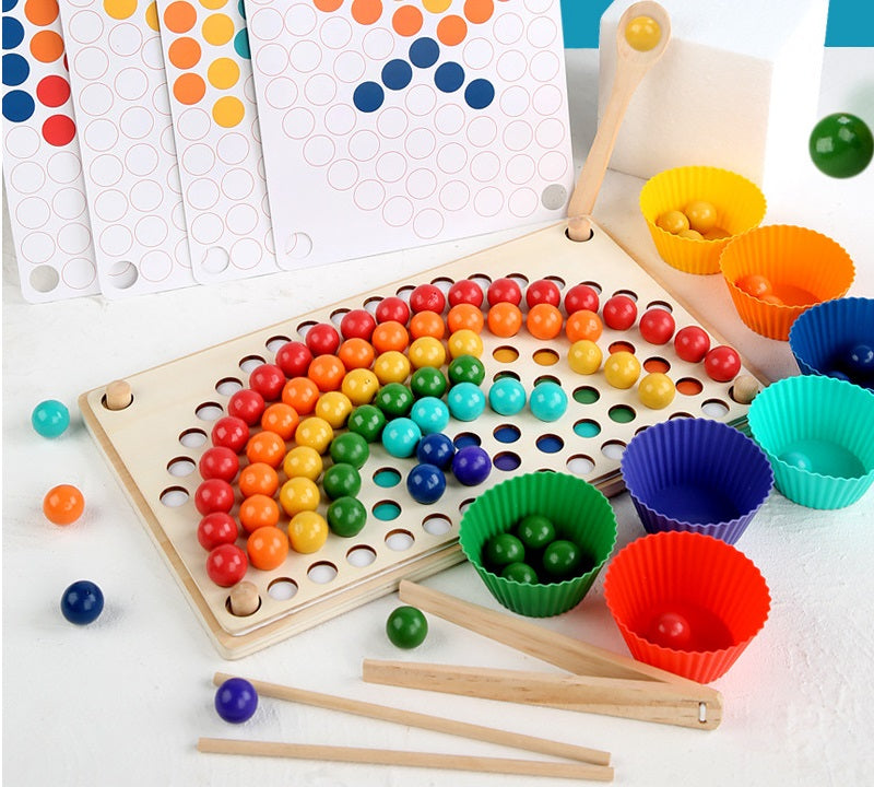 Montessori Inspired Rainbow Beads Sorting Board - HAPPY GUMNUT